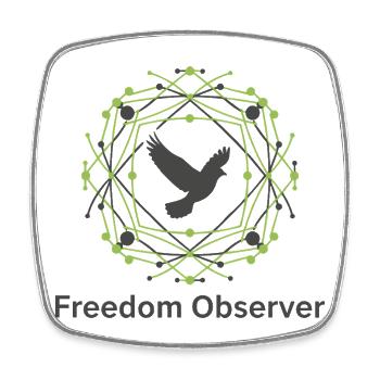 Freedom Observer - Square fridge magnet - white - Front