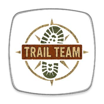 Trail Team Kompass - Viereckiger Kühlschrankmagnet - Weiß - Vorne