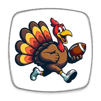 Thanksgiving Football Truthahn - Viereckiger Kühlschrankmagnet - Weiß - Vorne