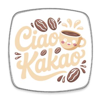 Ciao Cacao Chocolat chaud Chocolat chaud Au revoir - Magnet carré - blanc - Devant