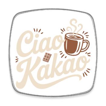 Ciao Cacao Chocolat chaud Chocolat chaud Au revoir - Magnet carré - blanc - Devant