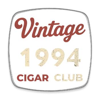 Vintage 1994 Cigar Club Retro Geburtsjahr Geschenk - Viereckiger Kühlschrankmagnet - Weiß - Vorne
