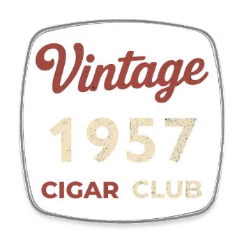 Vintage 1957 Cigar Club Retro Geburtsjahr Geschenk - Viereckiger Kühlschrankmagnet - Weiß - Vorne