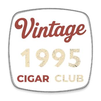 Vintage 1995 Cigar Club Retro Geburtsjahr Geschenk - Viereckiger Kühlschrankmagnet - Weiß - Vorne