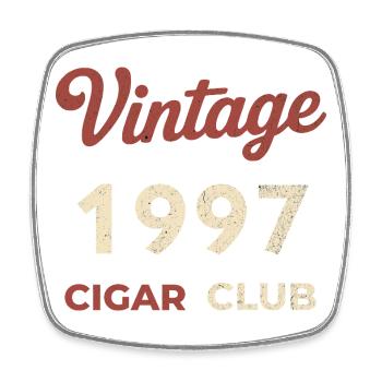 Vintage 1997 Cigar Club Retro Geburtsjahr Geschenk - Viereckiger Kühlschrankmagnet - Weiß - Vorne