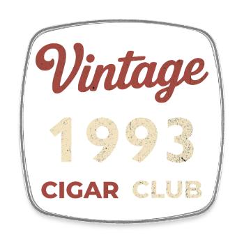 Vintage 1993 Cigar Club Retro Geburtsjahr Geschenk - Viereckiger Kühlschrankmagnet - Weiß - Vorne