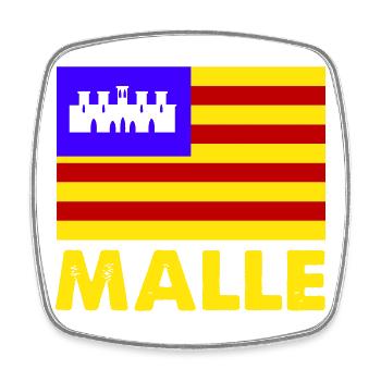 Kastellflagge MALLE Signatur - Viereckiger Kühlschrankmagnet - Weiß - Vorne