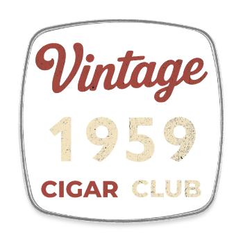 Vintage 1959 Cigar Club Retro Geburtsjahr Geschenk - Viereckiger Kühlschrankmagnet - Weiß - Vorne