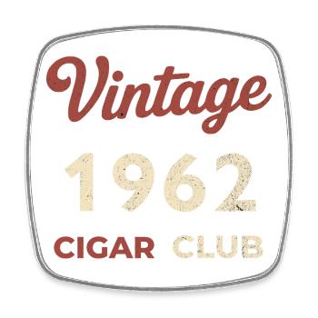 Vintage 1962 Cigar Club Retro Geburtsjahr Geschenk - Viereckiger Kühlschrankmagnet - Weiß - Vorne