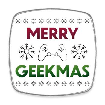 Merry Geekmas  - Magnet carré - blanc - Devant