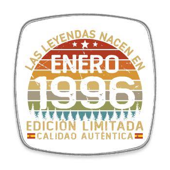Born In January 1996 Vintage 30 Years Birthday - Square fridge magnet - white - Front