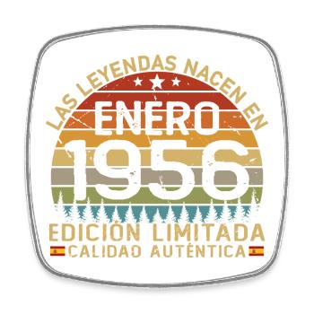 Janvier 1956 Anniversaire du Vintage 70 - Magnet carré - blanc - Devant