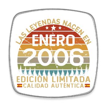Janvier 2006 Anniversaire du Vintage 20 - Magnet carré - blanc - Devant