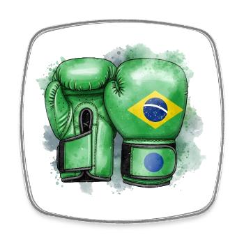 Brasil Boxing Brazil Boxing Gloves - Square fridge magnet - white - Front