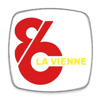Vienne 86 logo - Square fridge magnet - white - Front