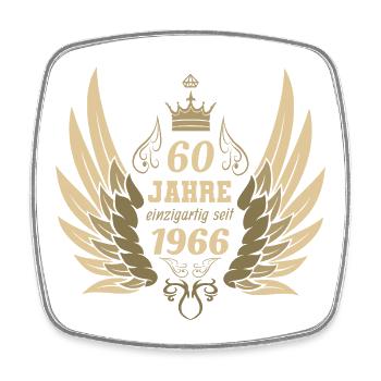 Einzigartiger Engel Jahrgang 1966 60 Geburtstag - Viereckiger Kühlschrankmagnet - Weiß - Vorne