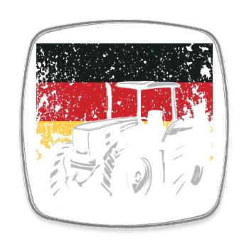 Traktorfahrer Deutschland Traktor Bauernhof - Viereckiger Kühlschrankmagnet - Weiß - Vorne