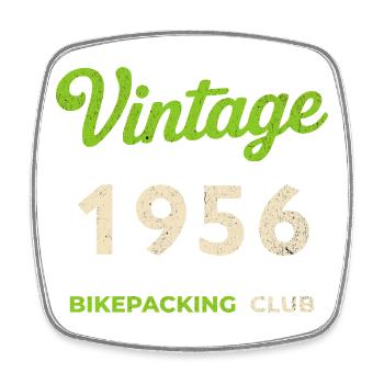 Vintage 1956 – Bikepacking Club Retro Birth Year - Square fridge magnet - white - Front