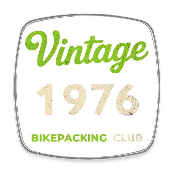 Vintage 1976 – Bikepacking Club Retro Birth Year - Square fridge magnet - white - Front