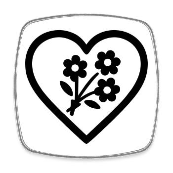 Heart + Florist – Super Florist - Square fridge magnet - white - Front