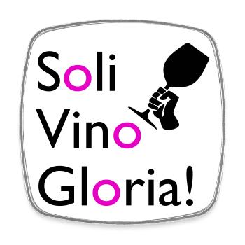 Soli Vino Gloria - Viereckiger Kühlschrankmagnet - Weiß - Vorne