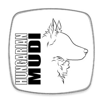 Hongrois Mudi Profil Chien Chien Wilsigns - Magnet carré - blanc - Devant