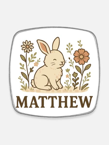 Matthew - Square fridge magnet - white