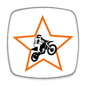Motocross - Viereckiger Kühlschrankmagnet - Weiß - Vorne