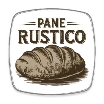 Pane Rustico – Brot - Viereckiger Kühlschrankmagnet - Weiß - Vorne