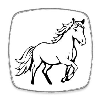 Horses T-shirt Gift Rider - Square fridge magnet - white - Front