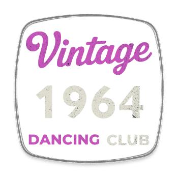Vintage 1964 – Année de naissance rétro du club de danse - Magnet carré - blanc - Devant