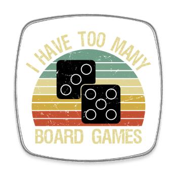 J’ai trop de jeux de société drôles - Magnet carré - blanc - Devant