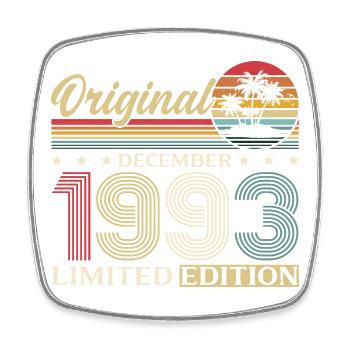 32. Geburtstag Original Dezember Jahrgang 1993 - Viereckiger Kühlschrankmagnet - Weiß - Vorne