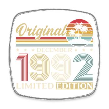 33e anniversaire Original Décembre Né en 1992 - Magnet carré - blanc - Devant