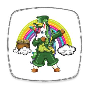 Leprechaun tupft Einhorn-Regenbogen-Glücksdesign - Viereckiger Kühlschrankmagnet - Weiß - Vorne