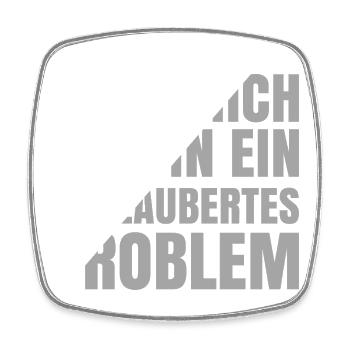 Küss mich ich bin ein verzaubertes Problem - Viereckiger Kühlschrankmagnet - Weiß - Vorne