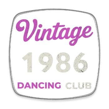 Vintage 1986 – Dancing Club Retro Birth Year - Square fridge magnet - white - Front