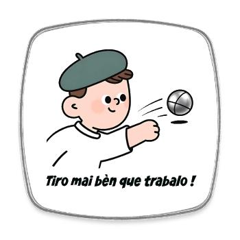 As a pétanque player, I shoot better than I work - Square fridge magnet - white - Front