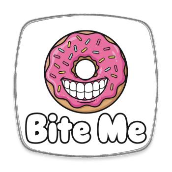 Sourire de donut à la mordre - Magnet carré - blanc - Devant