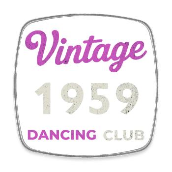 Vintage 1959 – Dancing Club Retro Année de naissance - Magnet carré - blanc - Devant
