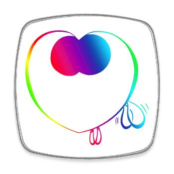 Süßer Regenbogen-Trickster - Viereckiger Kühlschrankmagnet - Weiß - Vorne