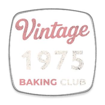 Vintage 1975 – Baking Club Retro Birth Year - Square fridge magnet - white - Front