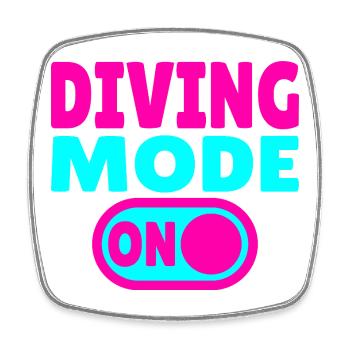 Diving Mode On – Tauchen - Viereckiger Kühlschrankmagnet - Weiß - Vorne