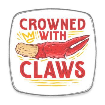 Alaska King Crabs Crowned With Claws - Square fridge magnet - white - Front