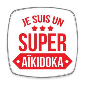 Aikido – Kampfsport – Aikido - Viereckiger Kühlschrankmagnet - Weiß - Vorne