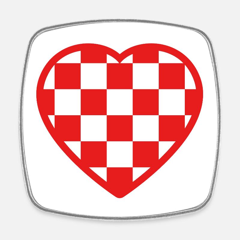 Croatian Heart - Square fridge magnet - white