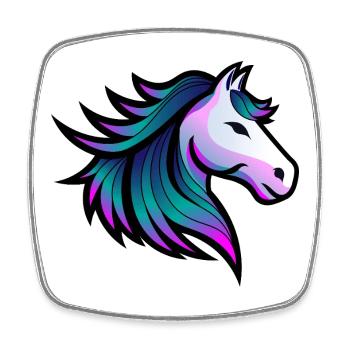 Illustration de cheval Indigo Spirit - Magnet carré - blanc - Devant