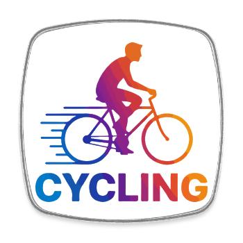 Kinetic Rainbow Cycling - Square fridge magnet - white - Front