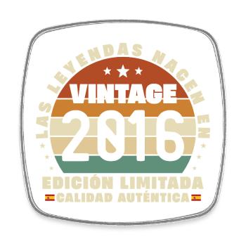 2016 Vintage Rétro Cadeau d’anniversaire - Magnet carré - blanc - Devant