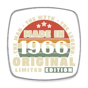 1966 Vintage Rétro Cadeau D'anniversaire - Magnet carré - blanc - Devant